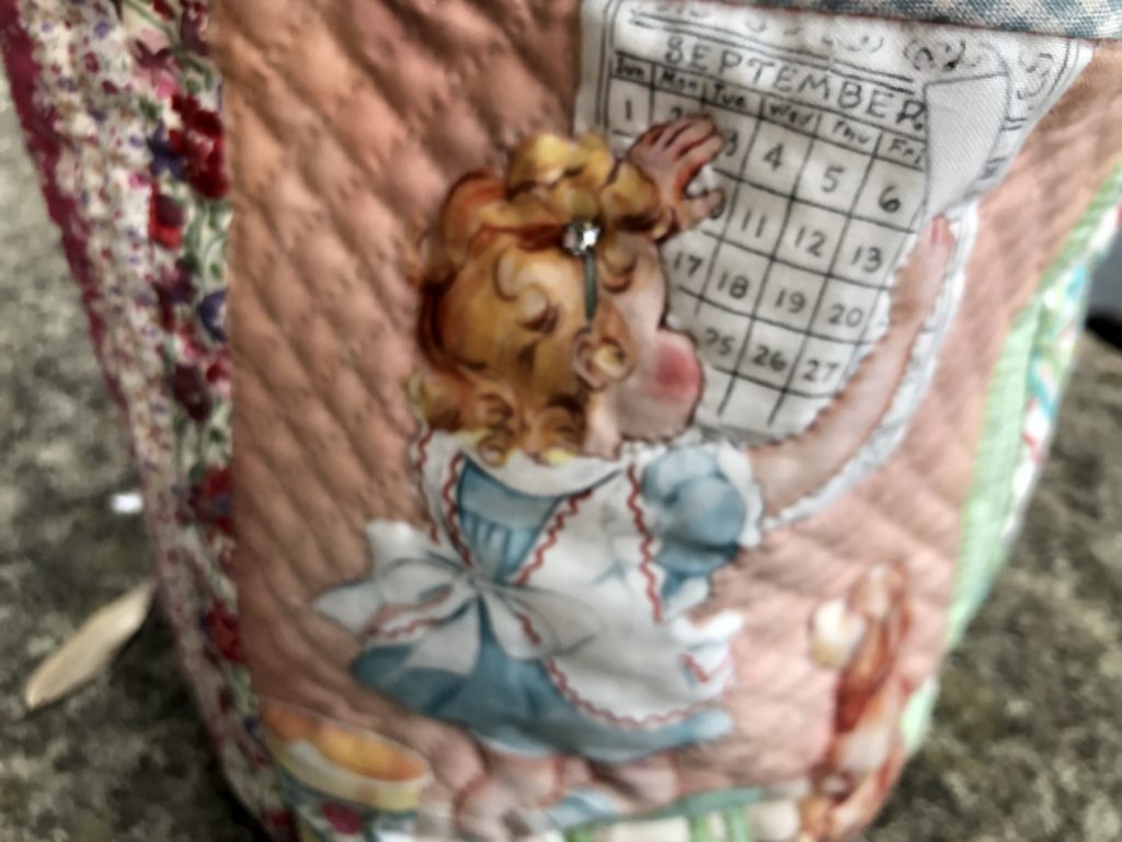 パッチワーク　女の子　パネル生地　トートバック　の写真