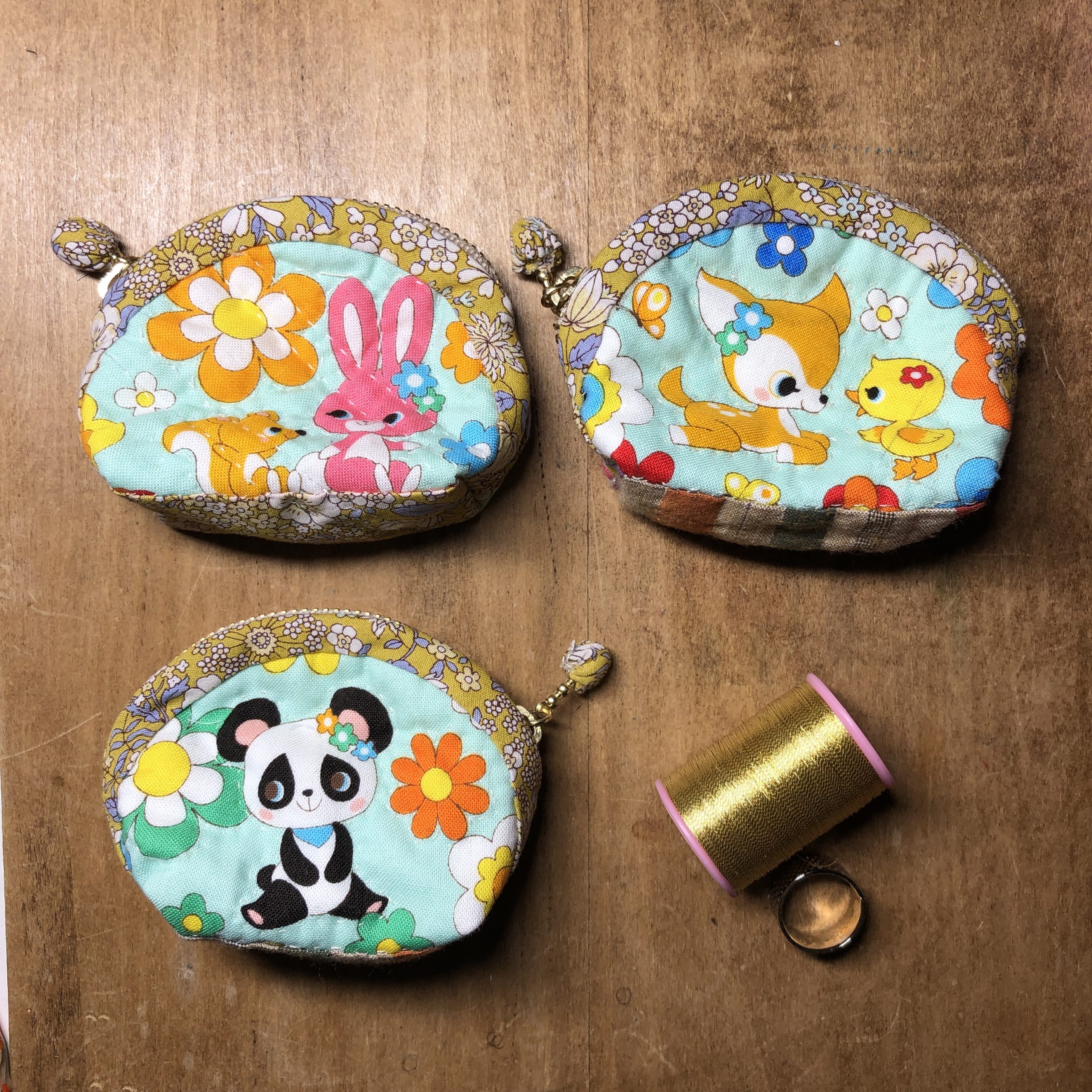 アニマル　キルティング　コインケース　小銭れ　キルティング　